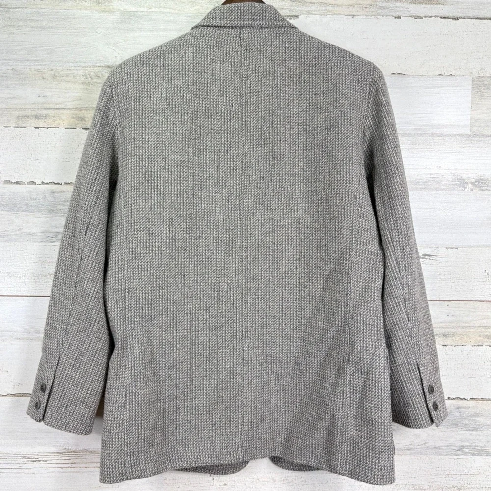 Lizwear Womens Soft Tweed Blazer Jacket‎ Gray Wool Mohair Blend Textured Size 12